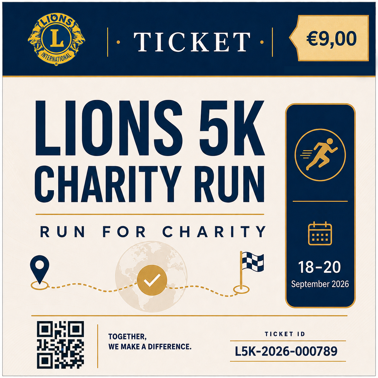 Lions 5K Virtual Run - Ticket